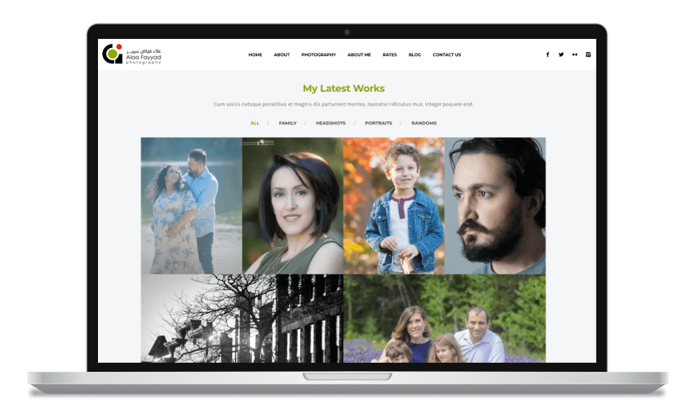 CMS website built on WordPress for a professional photography business. 
