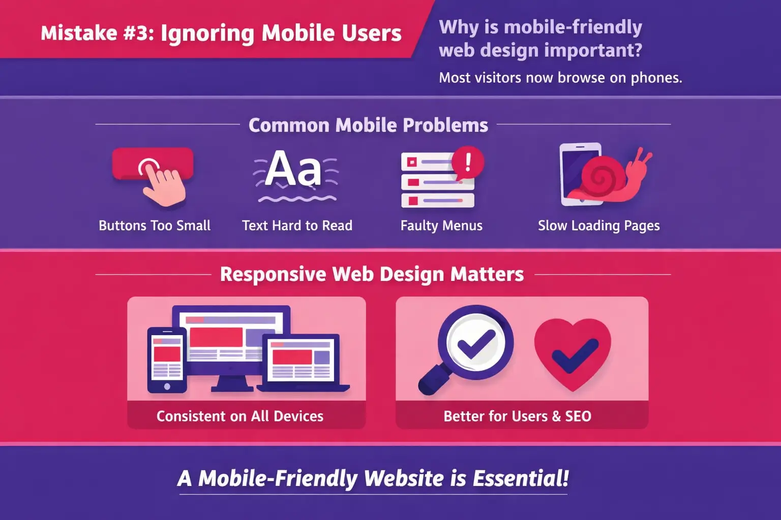 Non-responsive mobile website design affecting Moncton local users.